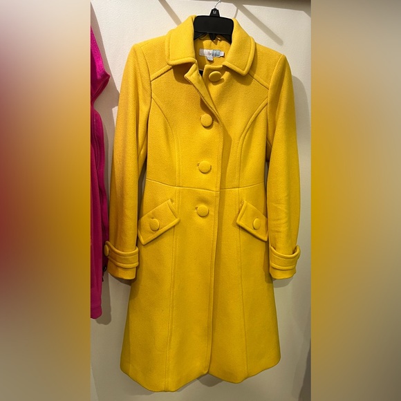 Boden Fit & Flare Wool Lottie Coat Yellow Size 2 - Picture 2 of 13
